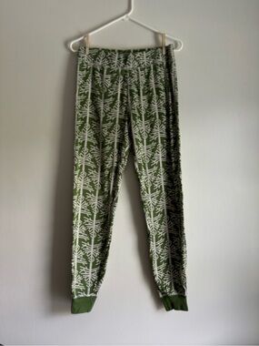 Pact Olive Green Jogger Pajama Pants with White Tree Print